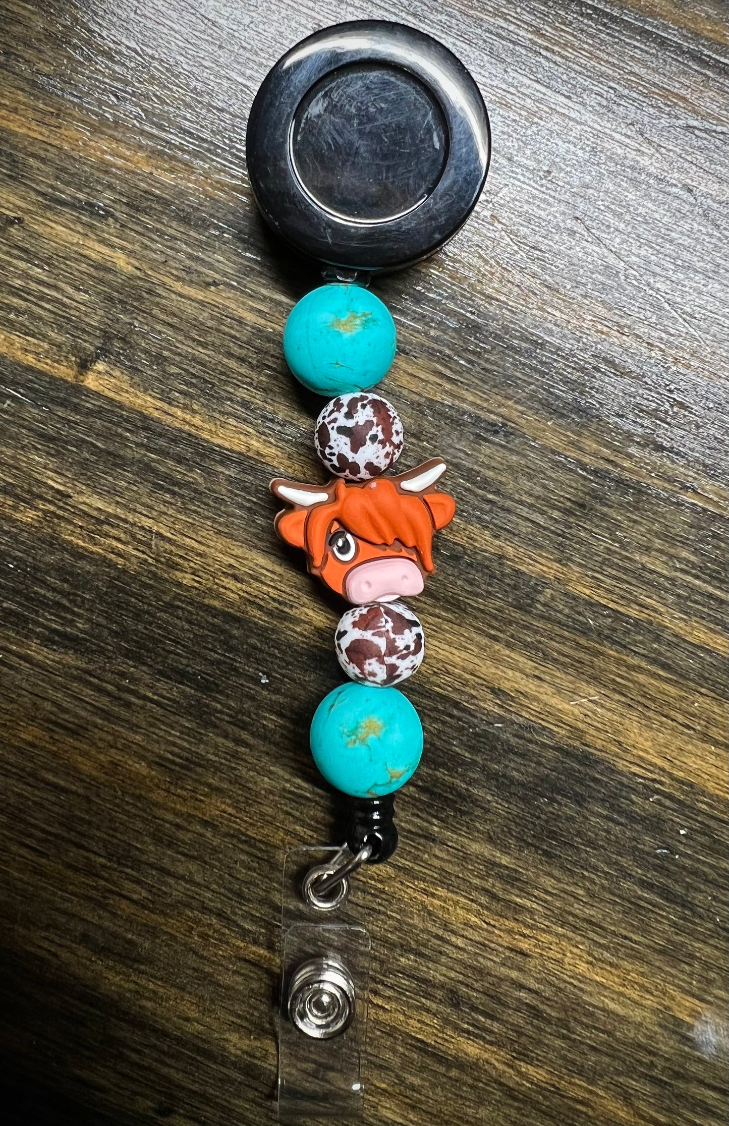 Highland Turquoise Stone Badge Reel